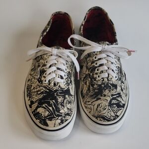 Vans x Marvel Multi Graphic Black & White Comic Print Lace Up Sneakers
